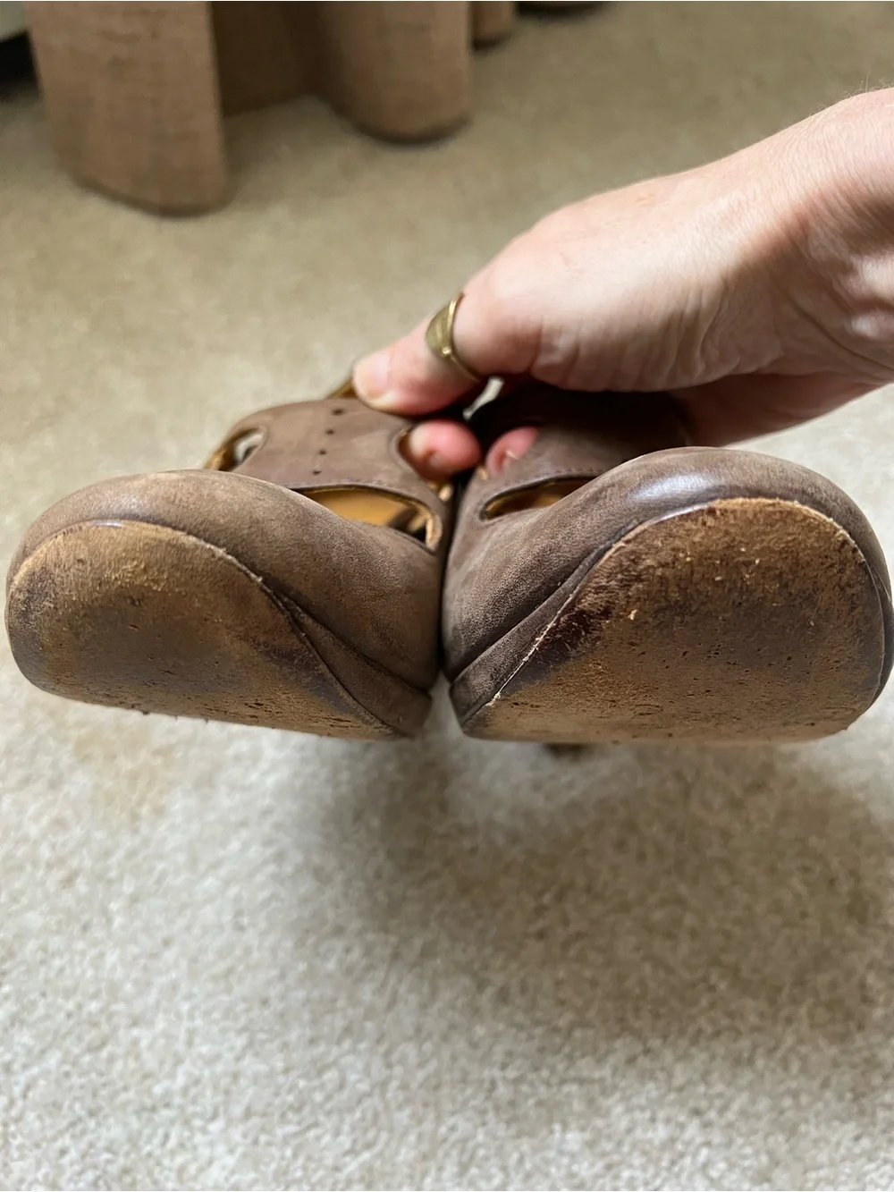 Coclico Cocoa Brown Leather Mary Jane heels